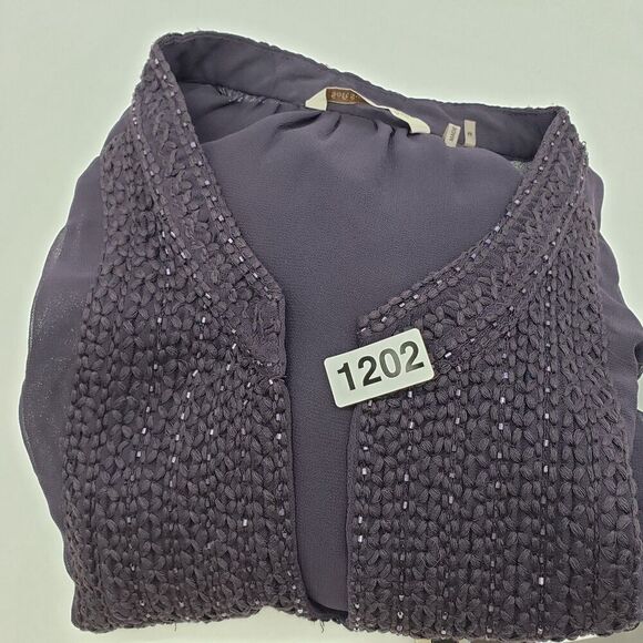 Soft Surroundings Blouse Womens Medium Sheer Beaded Tunic Boho Peasant Top - Picture 11 of 11